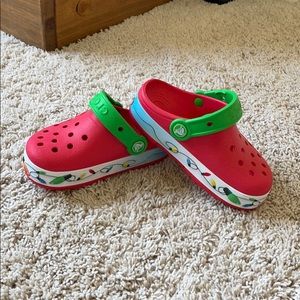 Toddler Christmas light up crocs